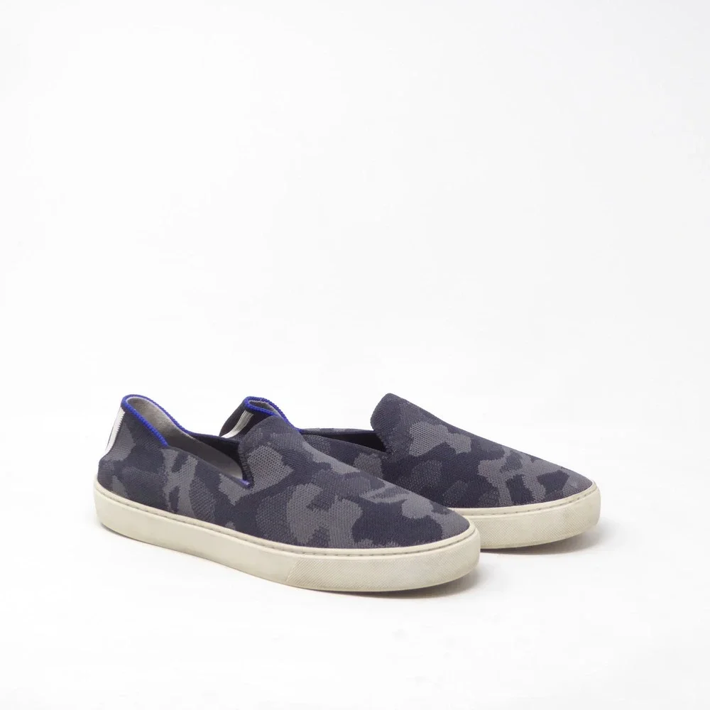 Rothy's Womens The Original Sneakers Navy Camo Slip On Shoes 8